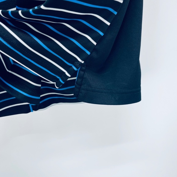 Greg Norman Shirt Size M Men’s Short Sleeve Polo Blue Striped Shark Golf - Picture 7 of 9